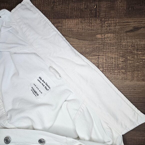 Pull & Bear Oversized Denim Jean Jacket M White - Picture 7 of 7